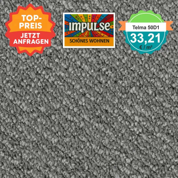 Quadratisches Bild vom Vorwerk Telma Teppichboden in dunkelgrau